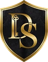 Delatolas Security logo — ασπίδα με μονόγραμμα DS και κλειδί